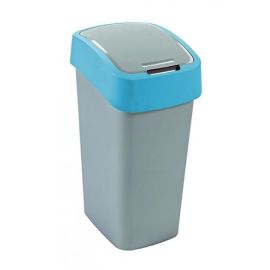 Odpadkový kôš s výklopným vekom, na triedenie odpadu, plastový, 50 l, CURVER, modrá/sivá