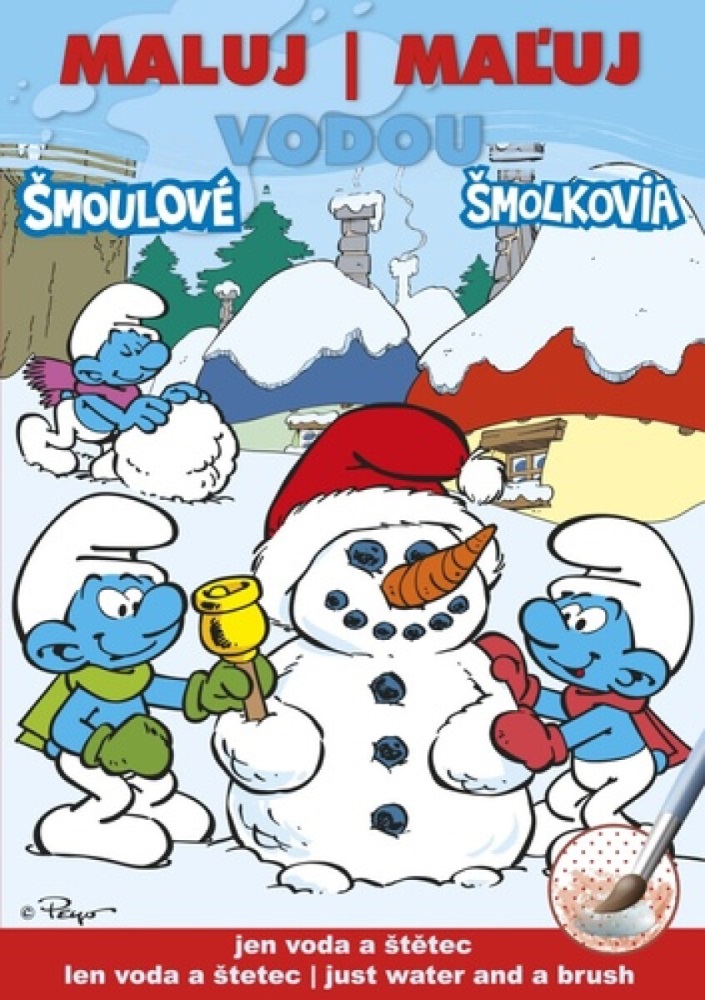 Omaľovanka A5 Akim Maľuj vodou - Šmolkovia