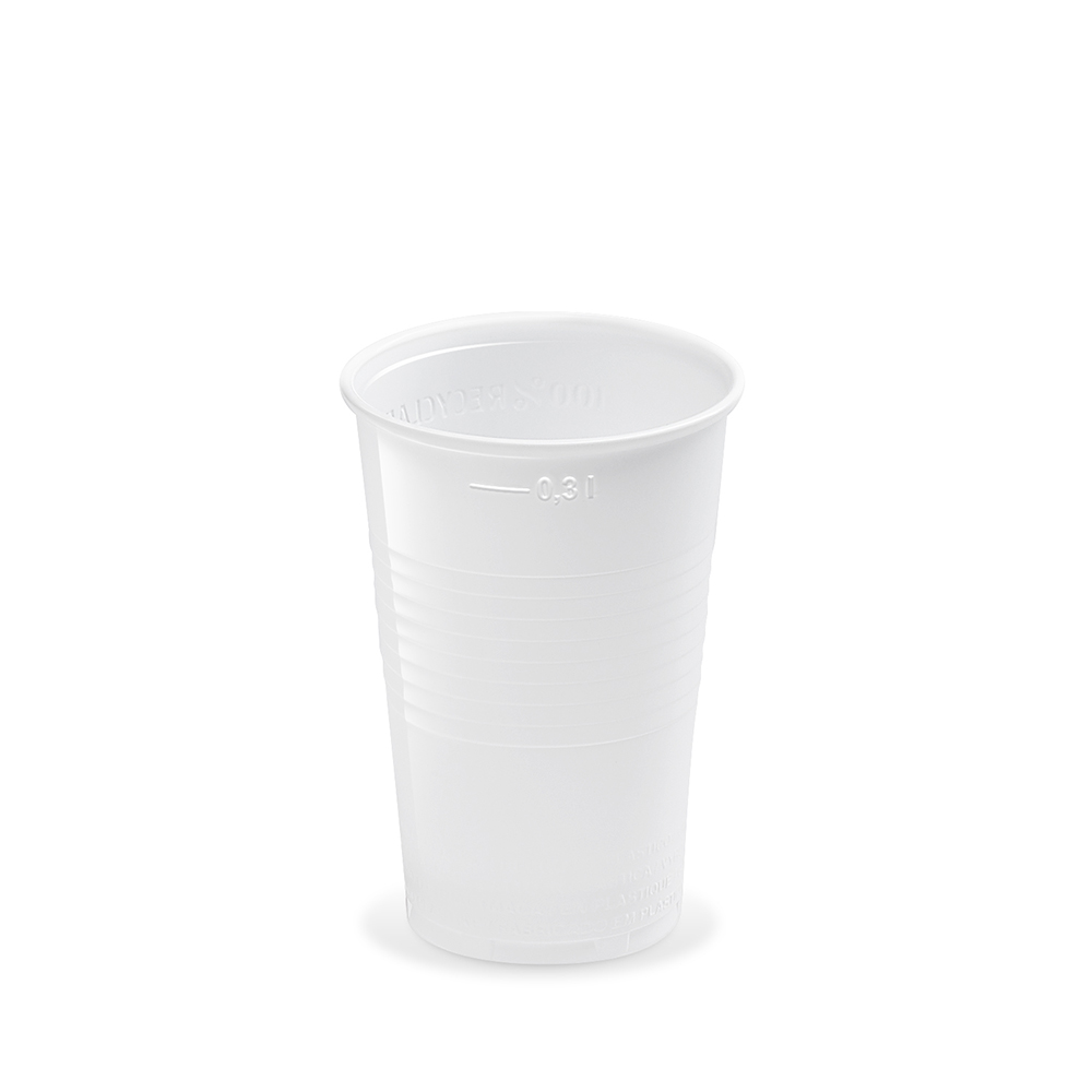 Pohár biely 0,3 l (PP), 100 ks
