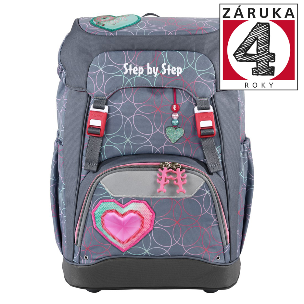 Školský ruksak Step by Step GRADE Glitter Heart Hazle, AGR certifikát