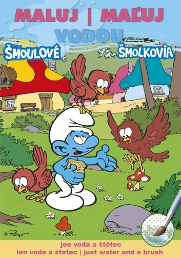 Omaľovanka A5 Akim Maľuj vodou - Šmolkovia