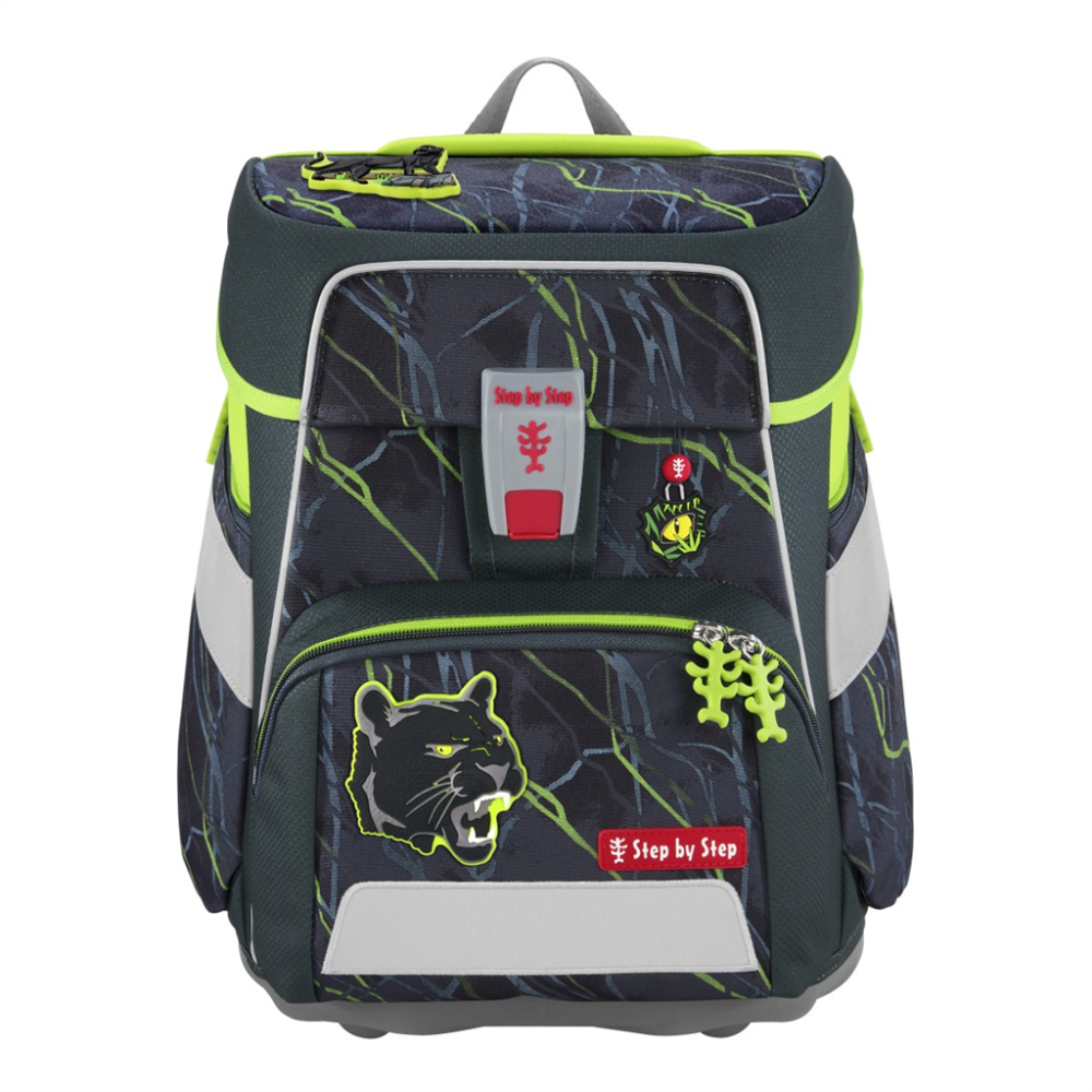 Školská aktovka SPACE pre prváčikov - 5-dielny set, Step by Step Danger Cat Chiko, certifi