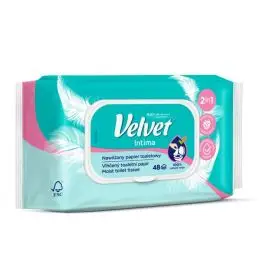 Vlhčený toaletný papier Velvet Intima 48ks