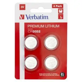 Batéria líthiová, gombíková, CR2032, 3V, Verbatim, blister, 4-pack, 49533