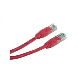 Sieťový LAN kabel UTP patchcord, Cat.5e, RJ45 samec - RJ45 samec, 5 m, netienený, červený, economy, DOPREDAJ