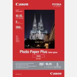 Canon Photo Paper Plus Semi-Glossy, SG-201, foto papier, pololesklý, saténový typ 1686B072, biely, 10x15cm, 4x6", 260 g/m2, 5 ks,