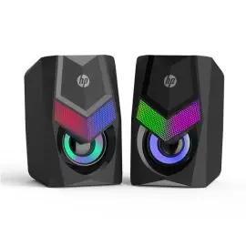 HP reproduktory DHE-6000, 2.0, 6W, čierny, regulácia hlasitosti, stolový, 3,5 mm jack (USB), podsvietené, 160Hz-20KHz, DOPREDAJ