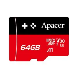 Apacer pamäťová Gaming card V30 A1, 64GB, micro SDXC, AP64GMCSX10U7-RAGC, UHS-I U3 (Class 10), s adaptérom