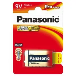 Batéria alkalická, 6LF22, 6LR61, 6LF22, 9V, Panasonic, blister, 1-pack, 6LF22PPG/1BP, Pro Power