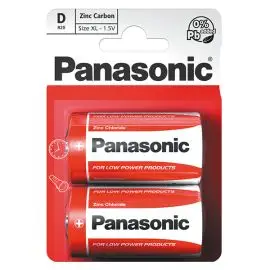 Batéria zinkouhlíková, D (R20), veľký monočlánok, D, 1.5V, Panasonic, blister, 2-pack