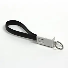 USB kábel (2.0), USB A samec - microUSB samec, 49160, 0.2m, čierny, kľúčenka, DOPREDAJ