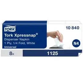 Papierové servítky 1-vrstv. TORK Xpressnap Snack. biele N4 (8x1125ks)