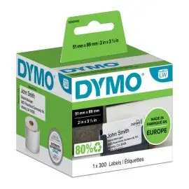 Dymo papierové štítky 89mm x 51mm, biele, pre vizitky, bez lepidla, 300 ks, S0929100