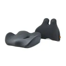 Set bedrovej opierky a podsedáka, ergonomický, antracitový, pamäťová pena, Powerton
