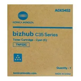 Konica Minolta originál toner A0X5452, TNP22C, cyan, 6000str.