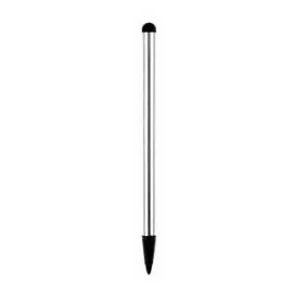 Dotykové pero 2v1 (stylus a presné ukazovátko), kapacitné, kov, strieborné, pre iPad a tablet