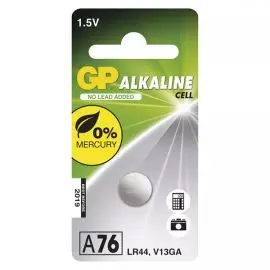 Batéria alkalická, A76F (LR44), LR44, 1.5V, GP, blister, 1-pack