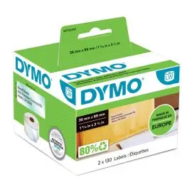 Dymo papierové štítky 89mm x 36mm, priehľadné, veľké, 260 ks, 99013, S0722410