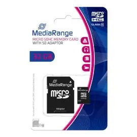 MediaRange Micro Secure Digital Card, 32GB, micro SDHC, MR959, UHS-I U1 (Class 10), s adaptérom