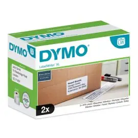 Dymo papierové štítky 102mm x 59mm, biele, veľké, vysokokapacitné, prepravné, 2X575 ks, S0947420