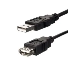 USB predlžovačka (2.0), USB A samec - USB A samica, 1.8m, čierna