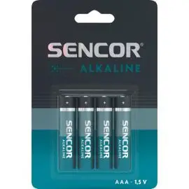 Batéria alkalická, AAA (LR03), AAA, 1.5V, Sencor, blister, 4-pack