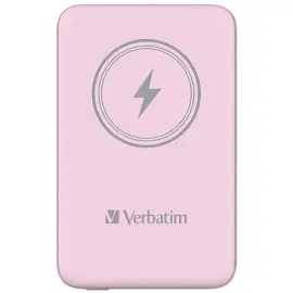 Verbatim, power banka s bezdrôtovým nabíjaním, 5V, nabíjanie telefónu, 32248, 10 000mAh, magnetické pripevnenie, ružová