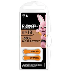 Batéria zinko-vzdušná, ZA13, PR48, AC13, DA13, do naslúchadiel, Duracell, blister, 6-pack, 42436