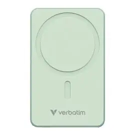 Verbatim, power banka s bezdrôtovým nabíjaním, 5V, nabíjanie telefónu, 32226, 5000mAh, magnetické pripevnenie, zelená